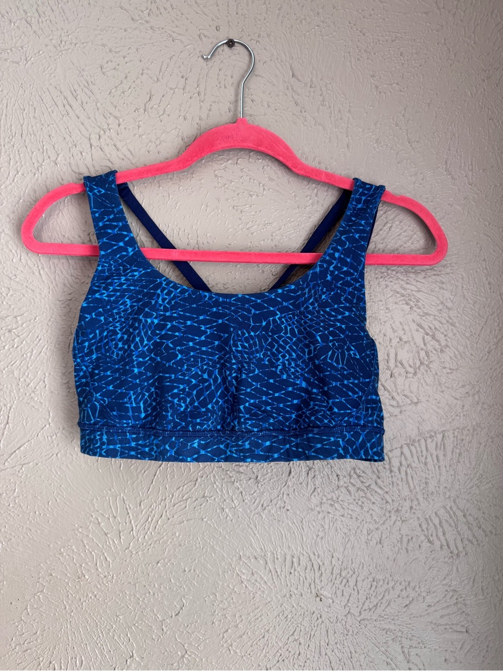 Lululemon Energy Sports Bra Blue Strappy Back Size 10